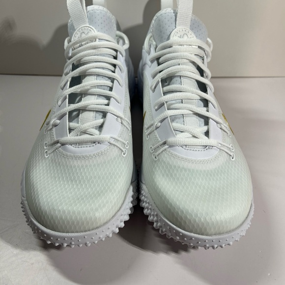Nike Huarache 9 Elite TF Turf LAX FN0310-100 White Gold Mens Sz. 10 Lacrosse New - Picture 7 of 12